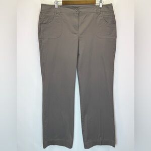 New York & Company Women's Taupe Gray Straight Wide Leg Pants Size 16